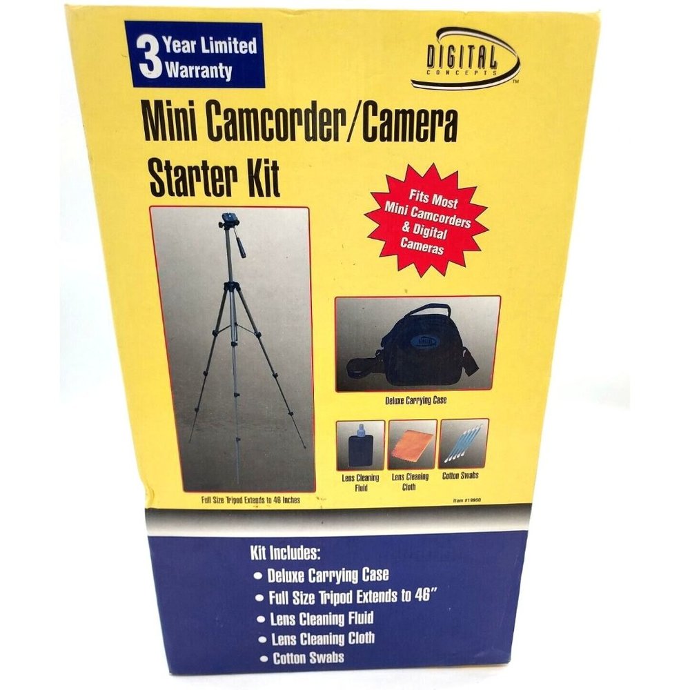 Digital Concepts Camcorder Tripod, Case and Cleaning Kit